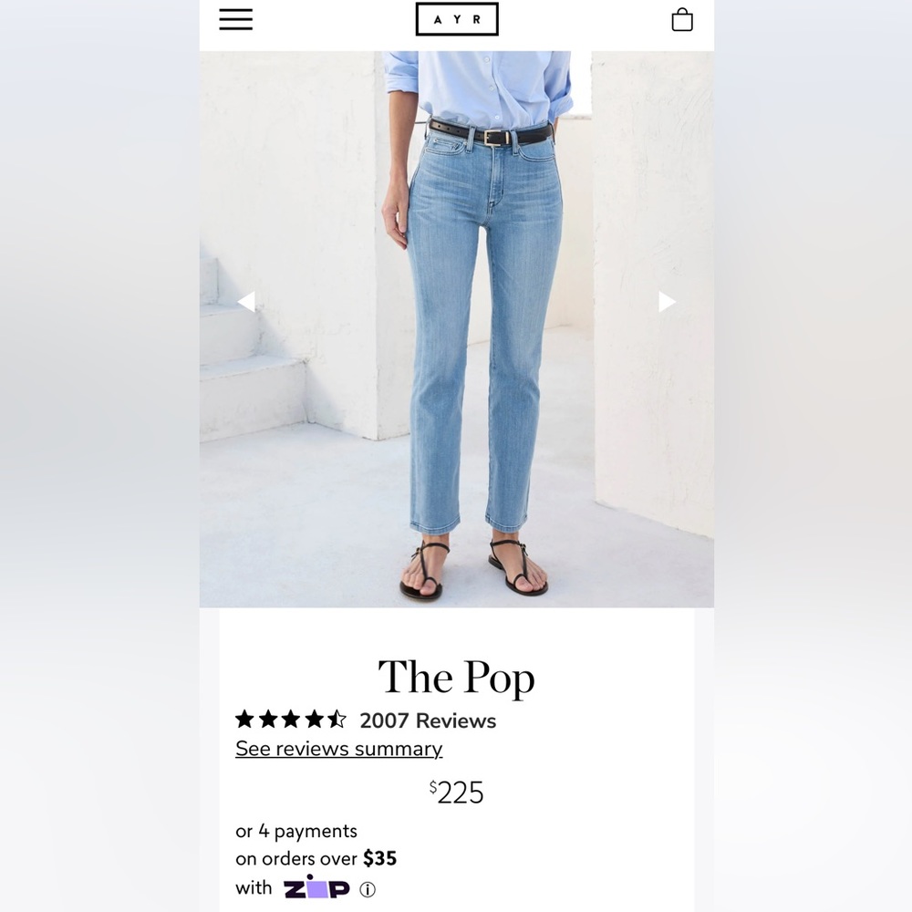 AYR Pop jeans in snap crackle size 30R